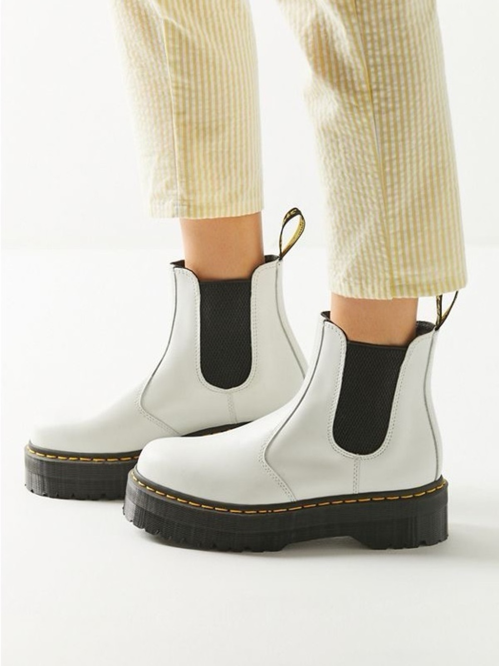 Dr Martens Chelsea platform boot EU38/US7L smoothie white leather